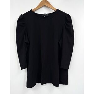 ELOQUII Black Puff Sleeve‎ 3/4 Sleeve Crew Neck Top Shirt Plus Size 18 20